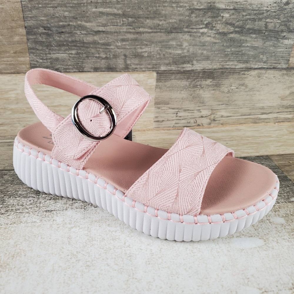 Skechers Wilshire Boulevard Illusion of Love Womens Sandals Sz 8 B Comfort Blush